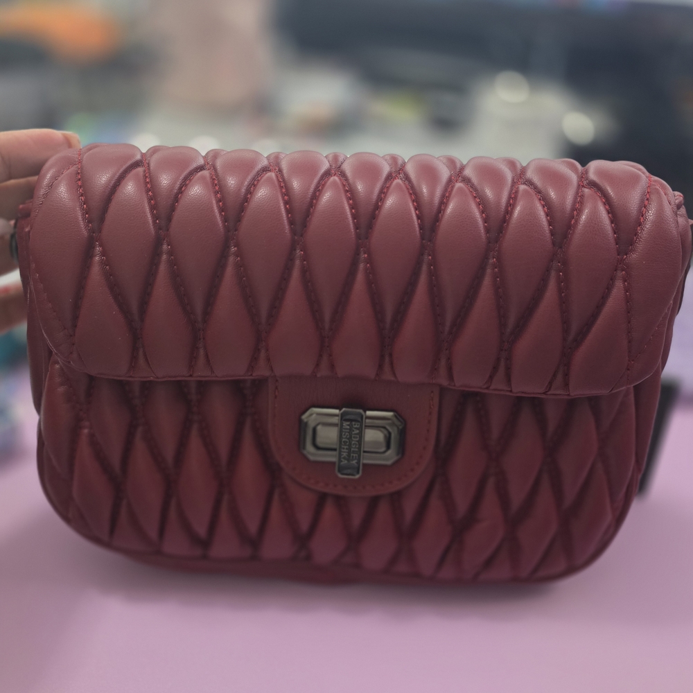 BADGLEY MISCHKA Dark Red Satchel Bag